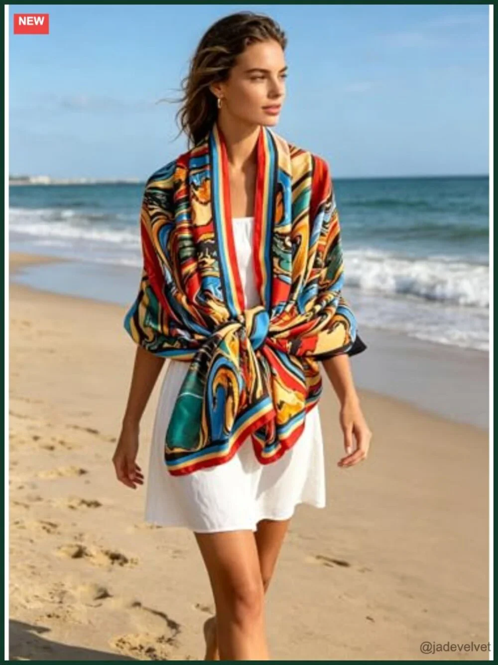Oversized Lightweight Silk Feel Satin Scarf Shawl Wrap